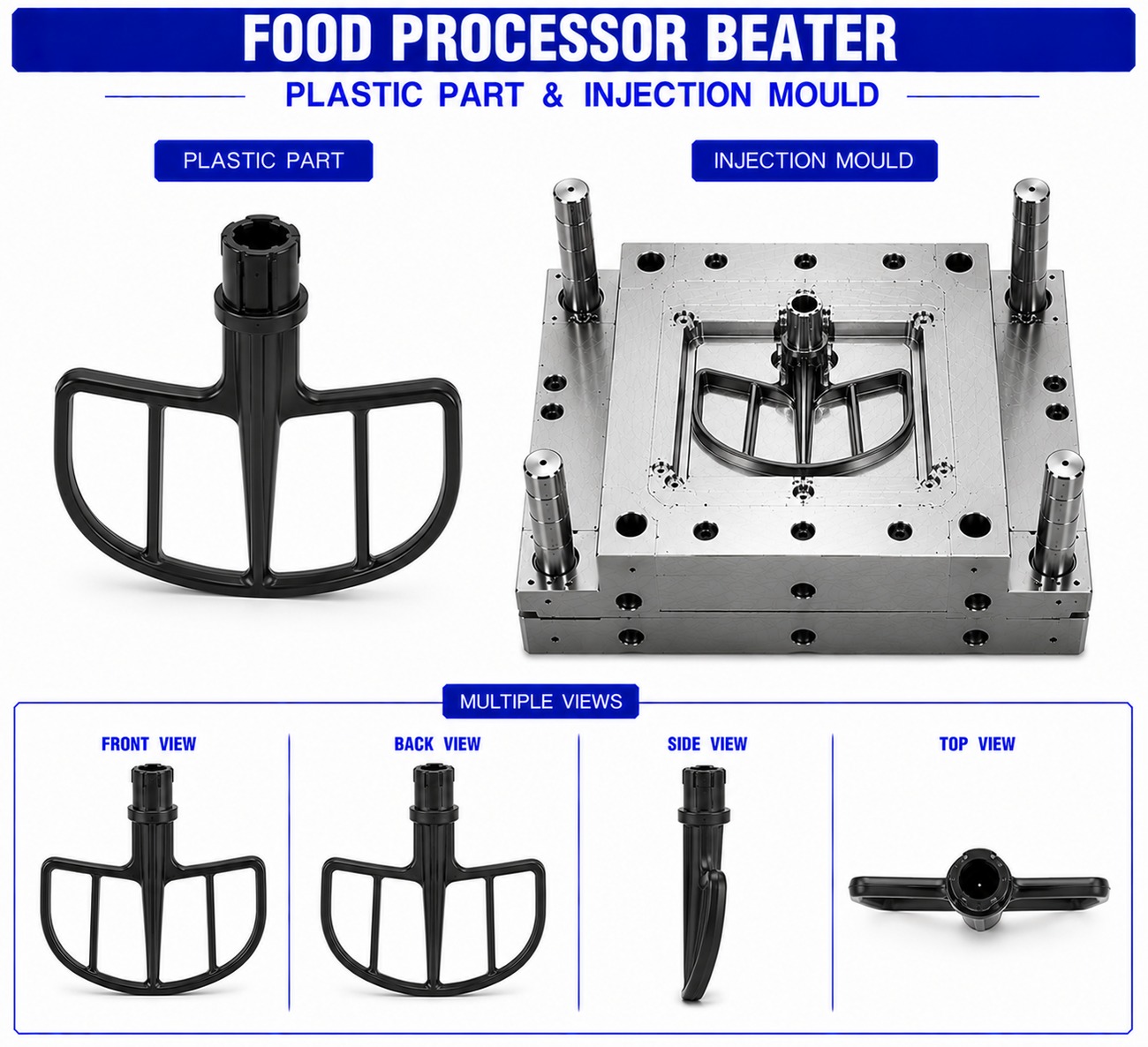 Food Processor Plastic Beater Mould and Moulding Services